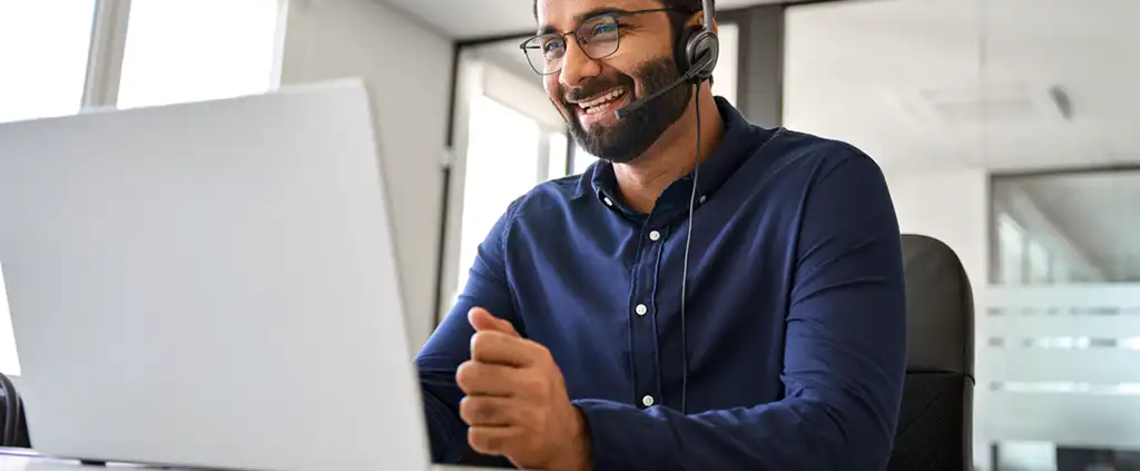 Man on a Zoom call covering the FDD with a candidate.